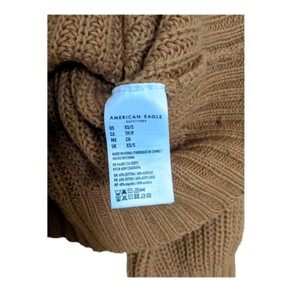 American Eagle Oversized Mock Neck Sweater Women's XS/S Brown - Picture 4 of 7